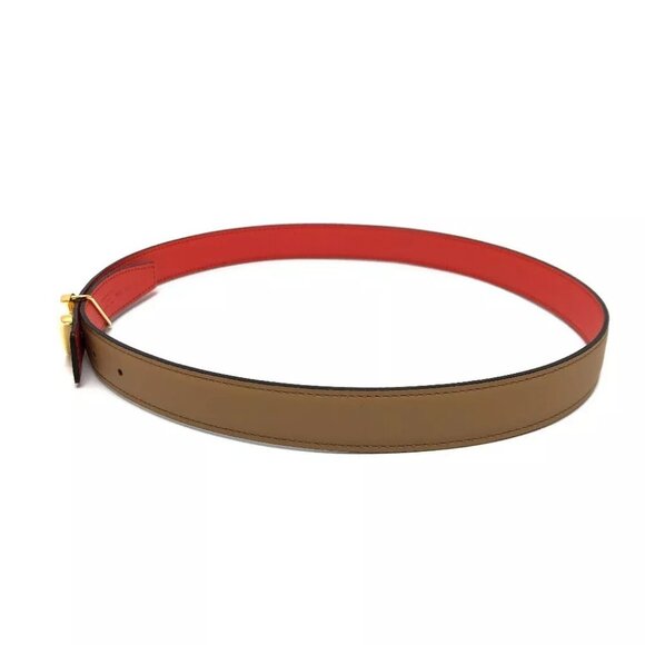 HERMES Constance Belt Buckle HDN Reversible Belt Brown x orange /GoldHardware main image 9